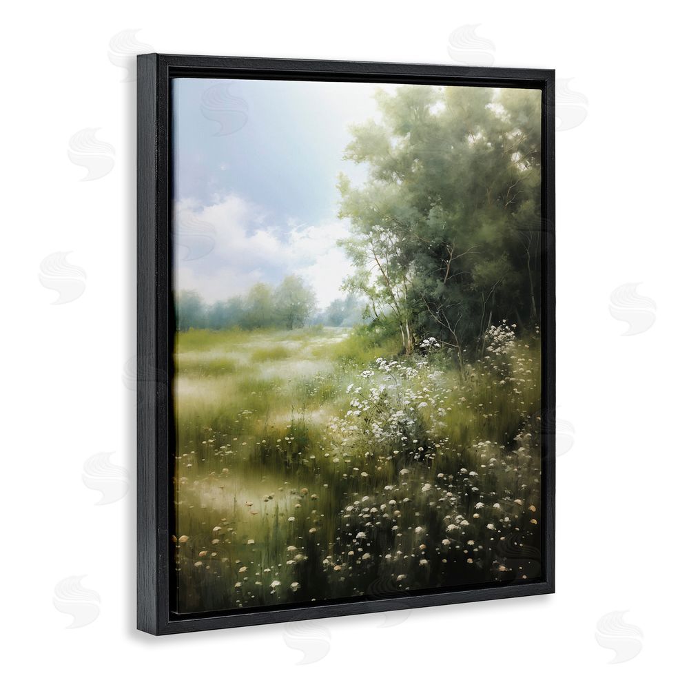 Heidi Kuntz Greener Pastures Landscape Black Floating Frame Canvas Wall Art Print