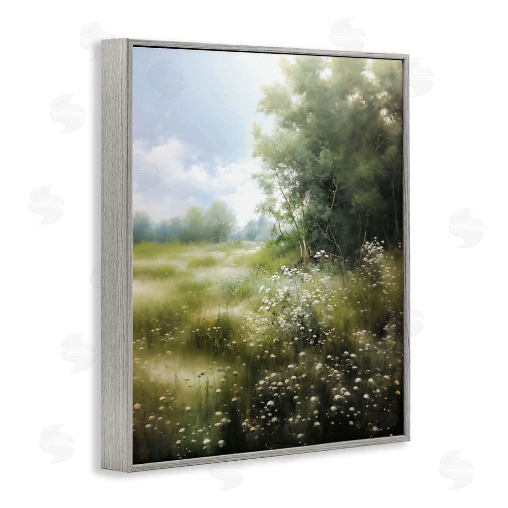 Heidi Kuntz Greener Pastures Landscape Gray Framed Giclee Wall Art Print