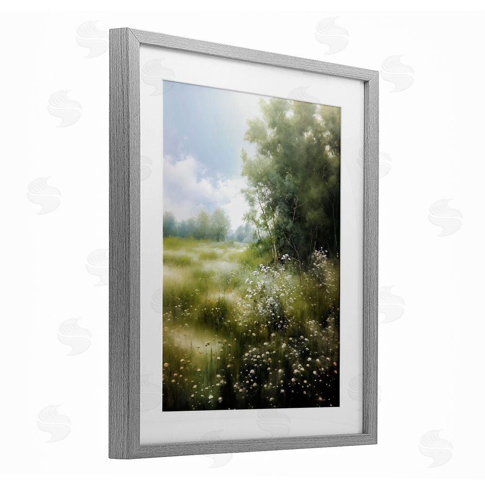 Heidi Kuntz Greener Pastures Landscape Gray Framed Print Under Glass Wall Art