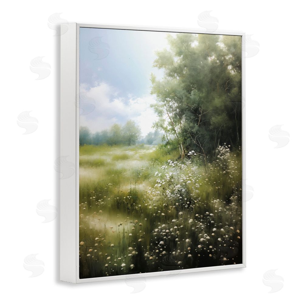Heidi Kuntz Greener Pastures Landscape White Framed Giclee Wall Art Print