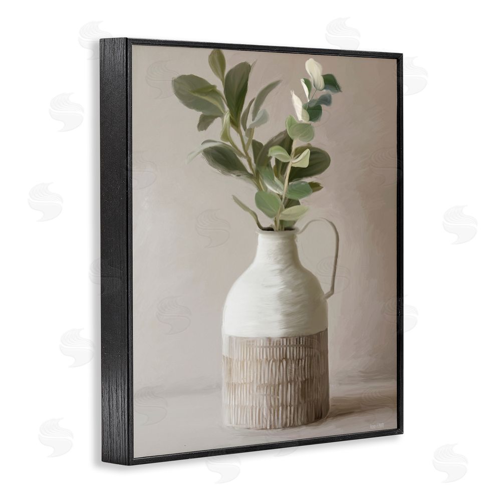 House Fenway Eucalyptus In Vase Black Framed Giclee Wall Art Print