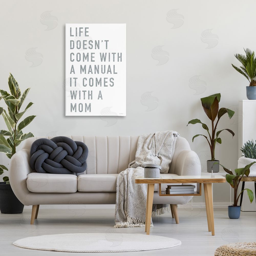 Elizabeth Tyndall Life Manual Is Mom Canvas Wall Art Print in Room