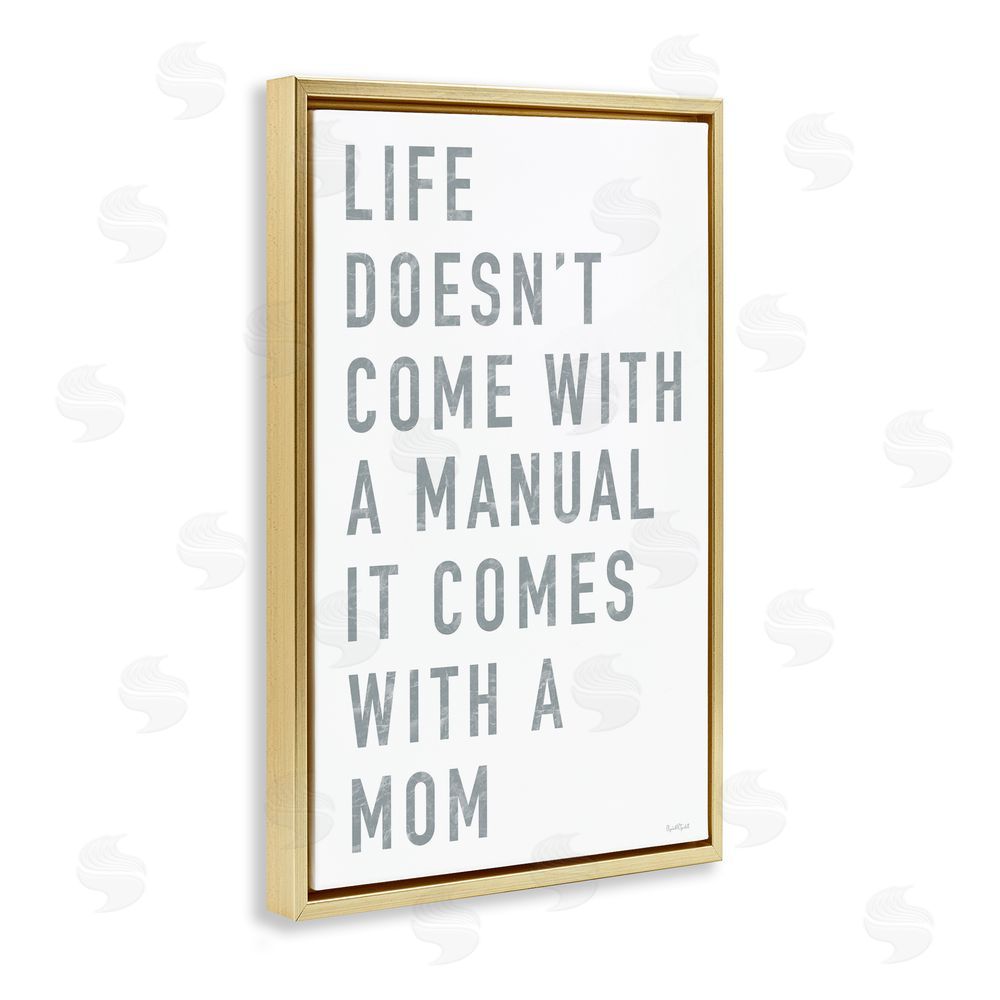 Elizabeth Tyndall Life Manual Is Mom Gold Floating Frame Canvas Wall Art Print