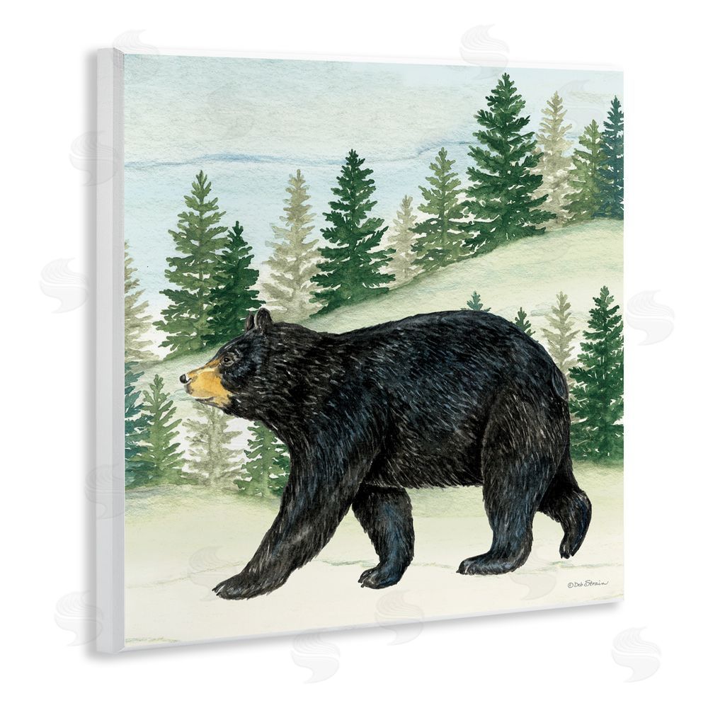 Deb Strain Black Bear In Woods Wall Plaque Art Print
