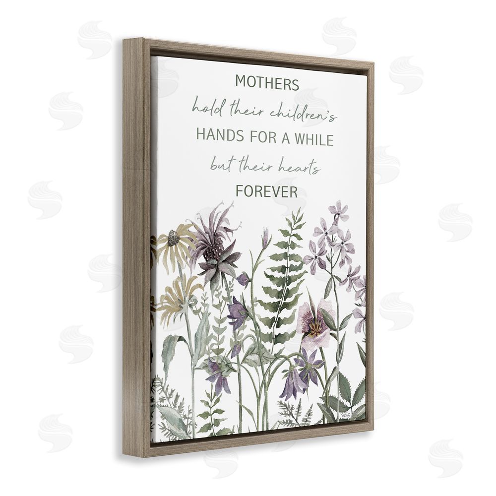 Cindy Jacobs Mother's Hold Parenting Sentiment Brown Floating Frame Canvas Wall Art Print