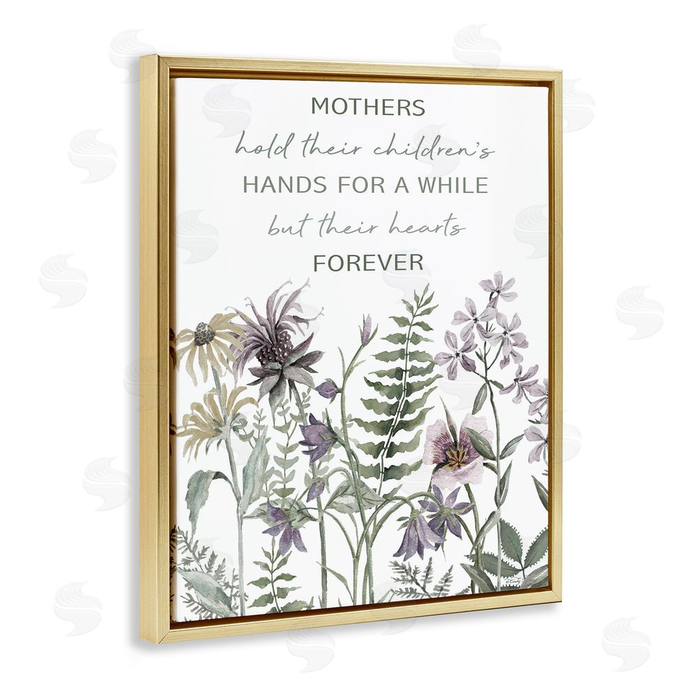 Cindy Jacobs Mother's Hold Parenting Sentiment Gold Floating Frame Canvas Wall Art Print