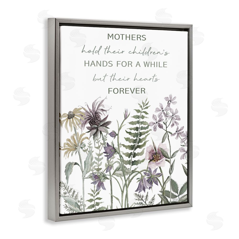 Cindy Jacobs Mother's Hold Parenting Sentiment Gray Floating Frame Canvas Wall Art Print