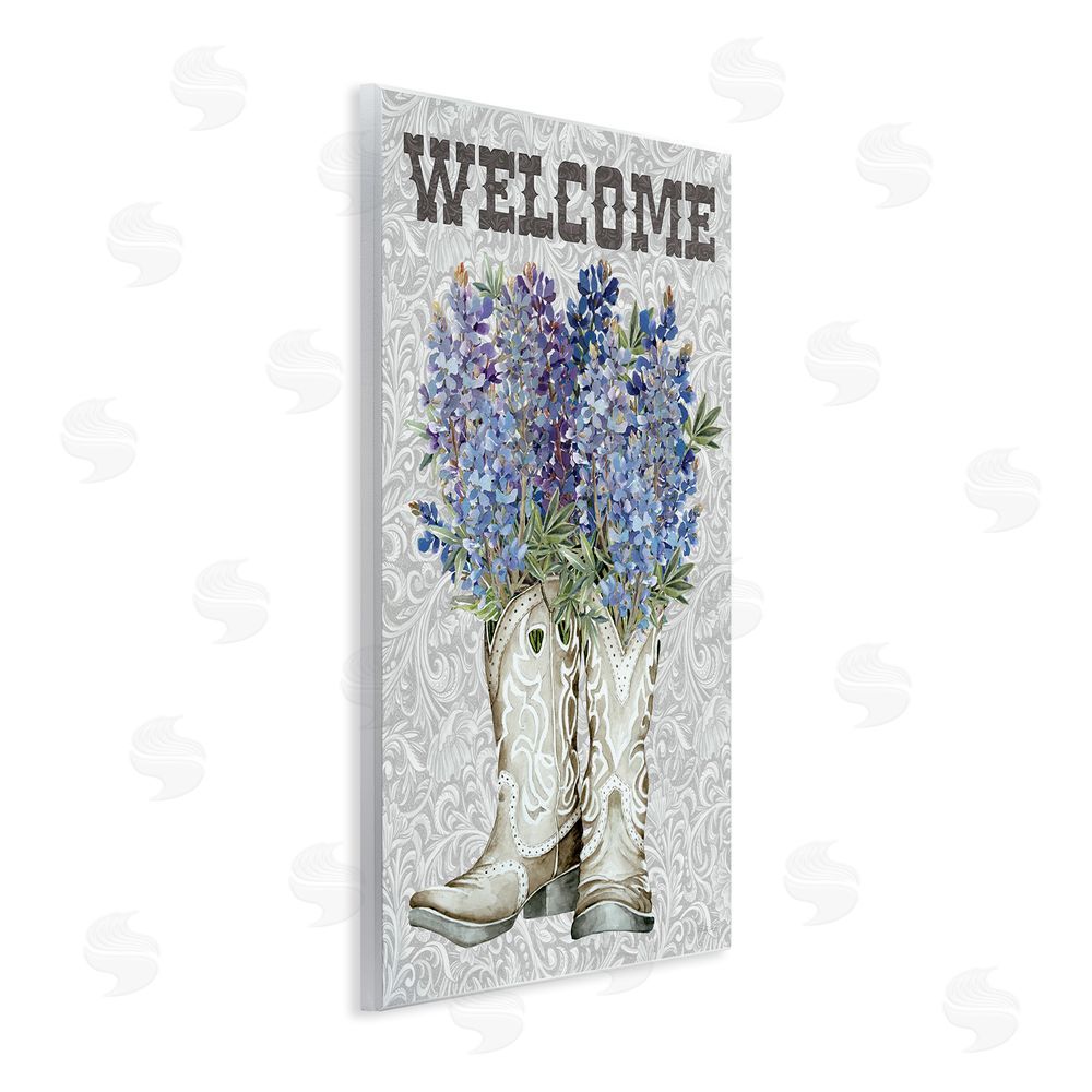 Cindy Jacobs Welcome Bluebonnet on Paisley Wall Plaque Art Print