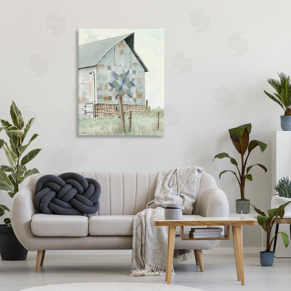 Cindy Jacobs Pickel's Barn Quilt Canvas Wall Art Print in Room