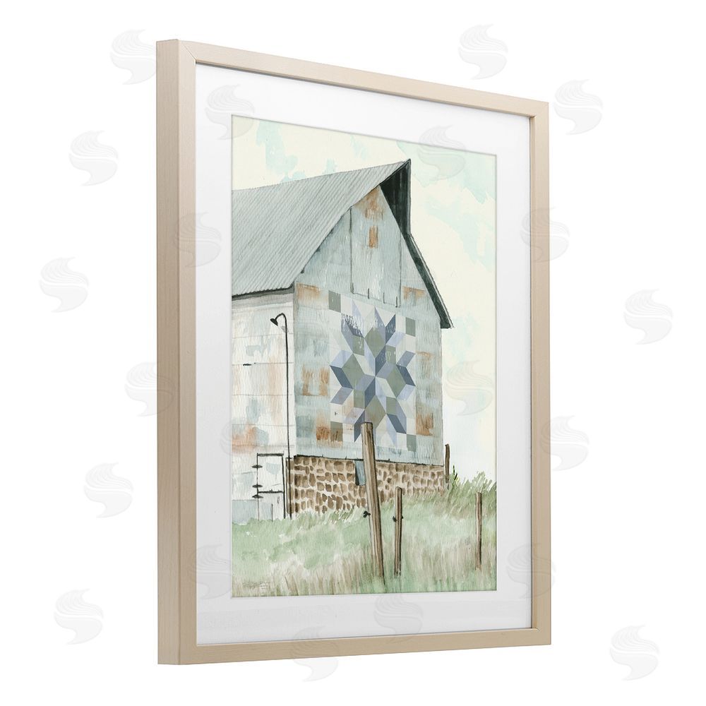 Cindy Jacobs Pickel's Barn Quilt Birch Framed Print Under Glass Wall Art