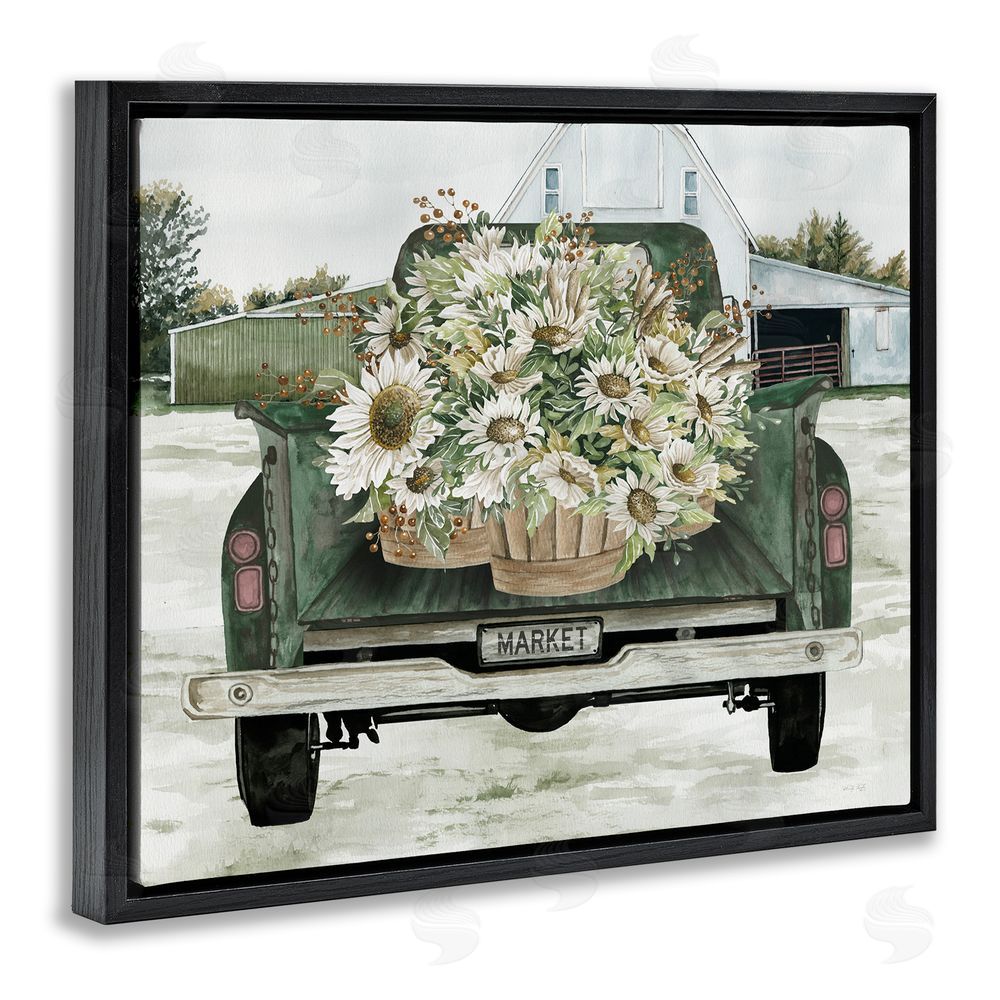 Cindy Jacobs Country Flower Delivery Baskets Black Floating Frame Canvas Wall Art Print