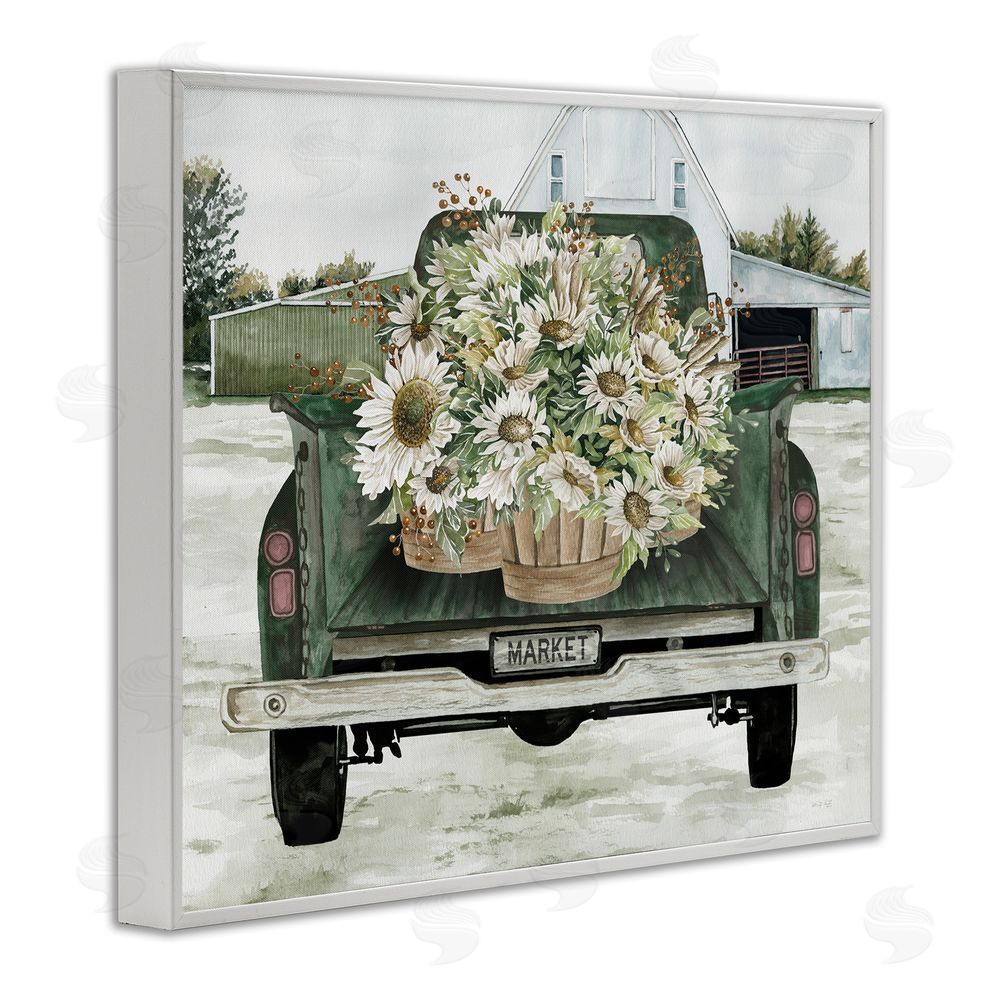 Cindy Jacobs Country Flower Delivery Baskets White Framed Giclee Wall Art Print