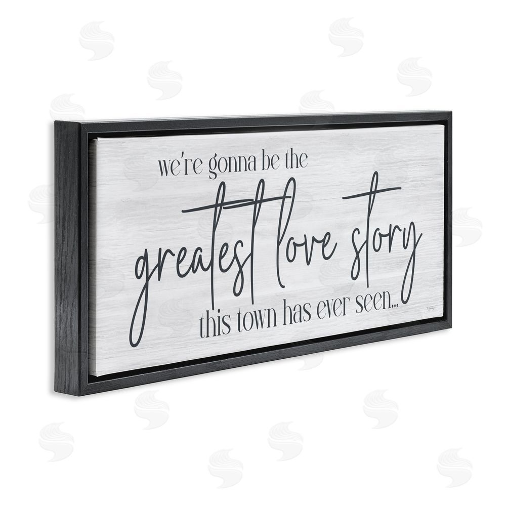 Susie Boyer Greatest Love Story Message Black Floating Frame Canvas Wall Art Print