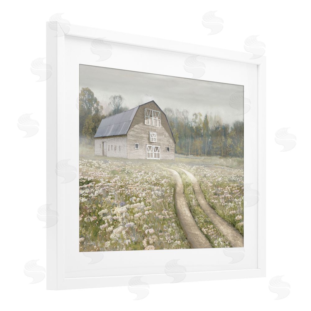 Amber Sterling Wildflower Delight Barn White Framed Print Under Glass Wall Art
