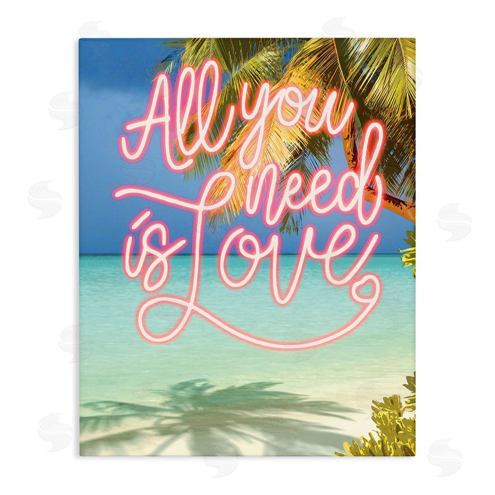 Amber Sterling Tropical All You Need Is Love Stretched Canvas Wall Art Print