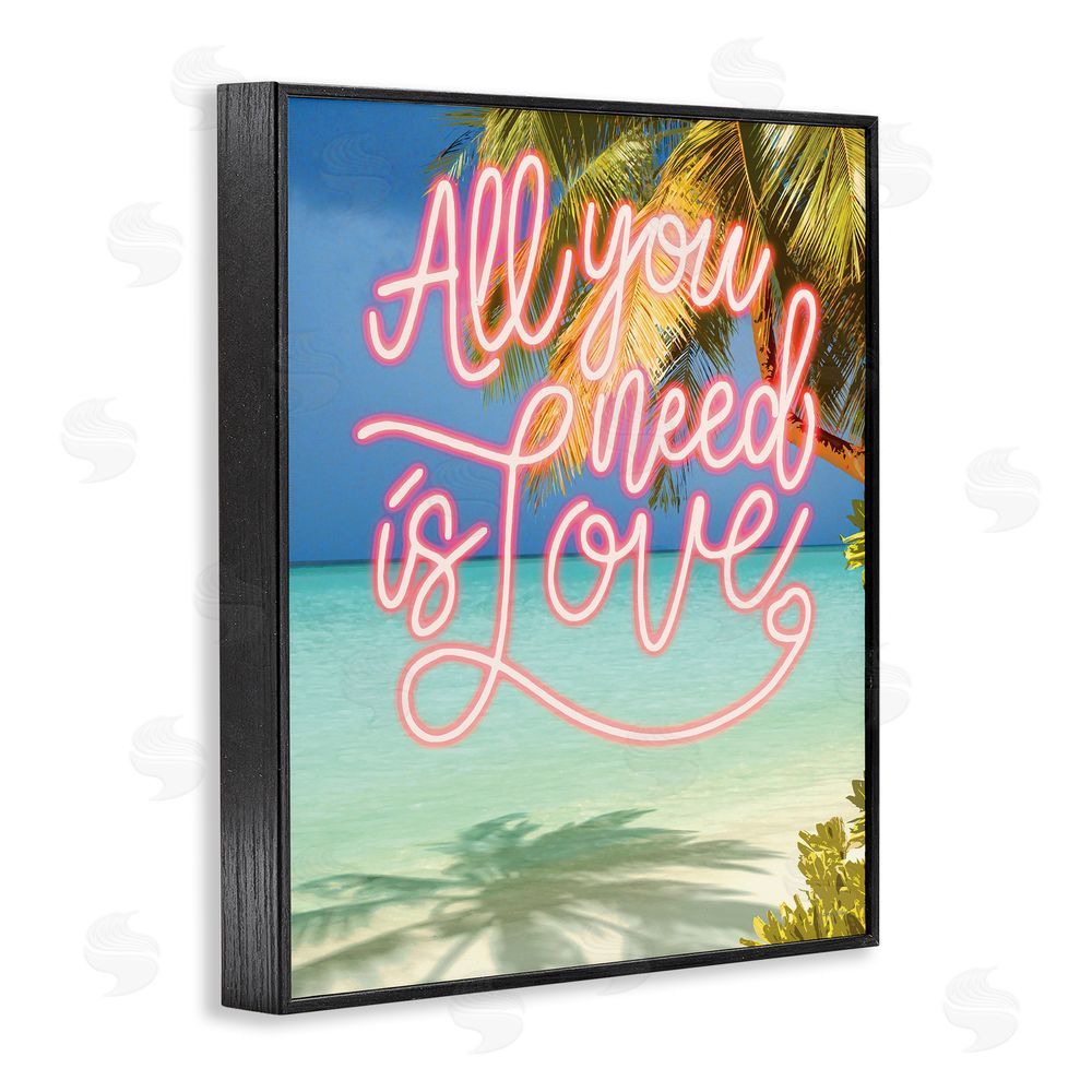 Amber Sterling Tropical All You Need Is Love Black Framed Giclee Wall Art Print