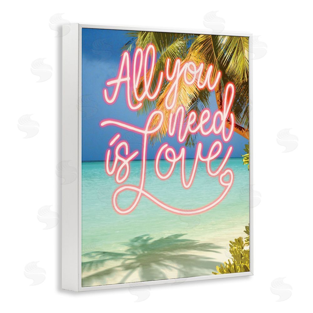 Amber Sterling Tropical All You Need Is Love White Framed Giclee Wall Art Print