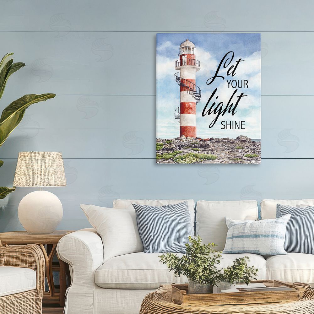 Cindy Jacobs Let Your Light Shine Beacon Canvas Wall Art Print in Room