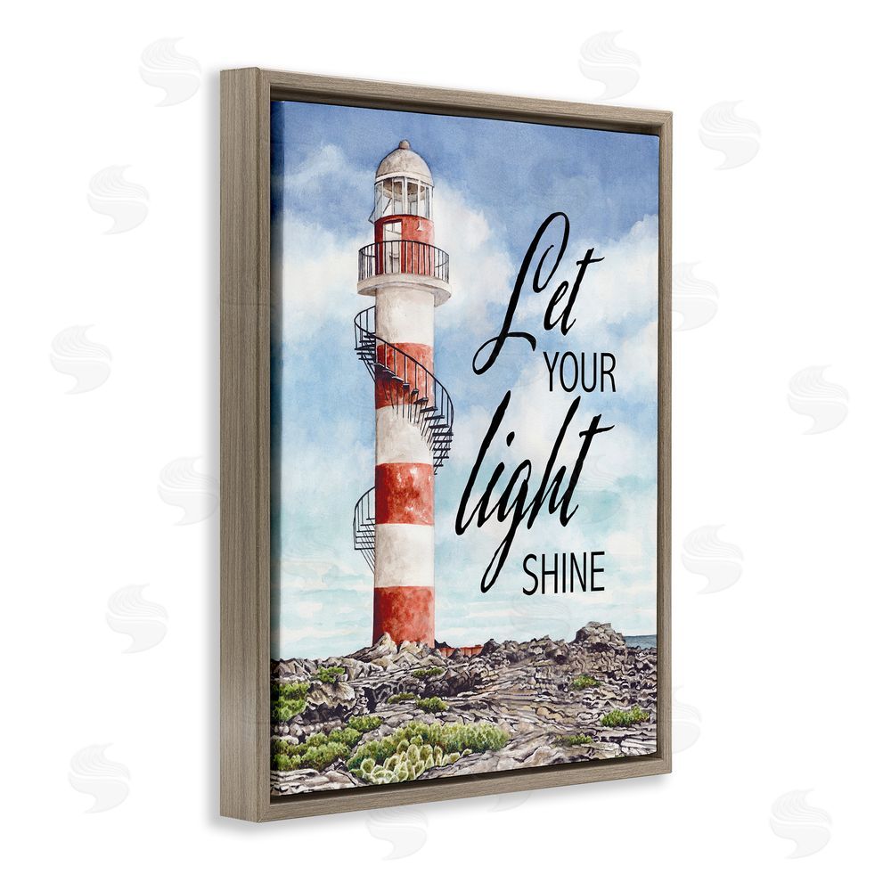Cindy Jacobs Let Your Light Shine Beacon Brown Floating Frame Canvas Wall Art Print
