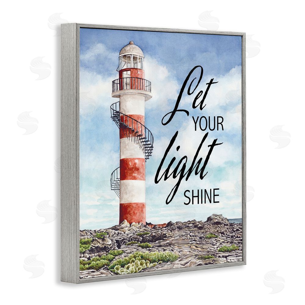 Cindy Jacobs Let Your Light Shine Beacon Gray Framed Giclee Wall Art Print