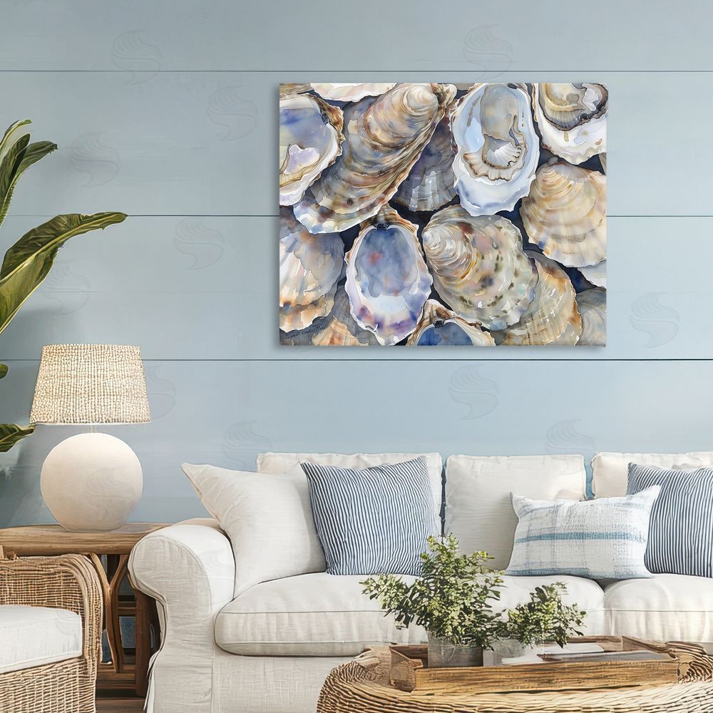 Heidi Kuntz Oyster Shellabration Pile Canvas Wall Art Print in Room