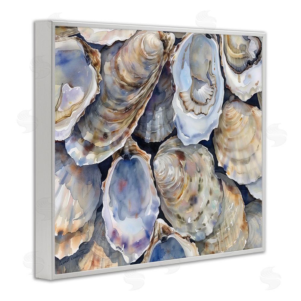 Heidi Kuntz Oyster Shellabration Pile White Framed Giclee Wall Art Print