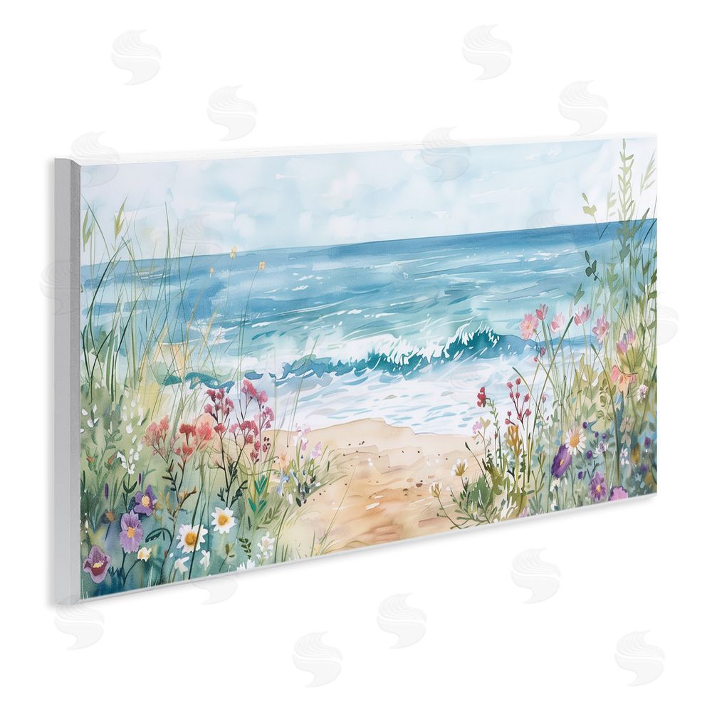 Heidi Kuntz Wildflower Seascape Beach Wall Plaque Art Print