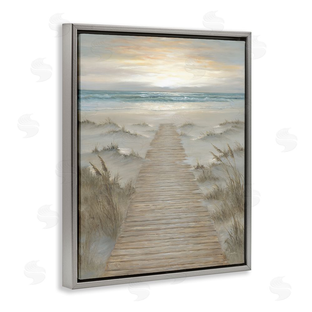 Georgia Janisse The Path Towards Sunrise Gray Floating Frame Canvas Wall Art Print