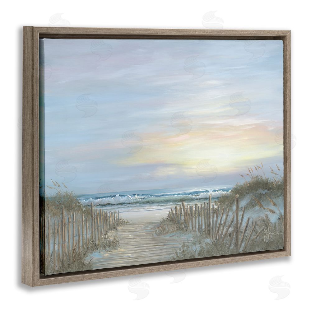 Georgia Janisse Serenity Path Sunset Brown Floating Frame Canvas Wall Art Print