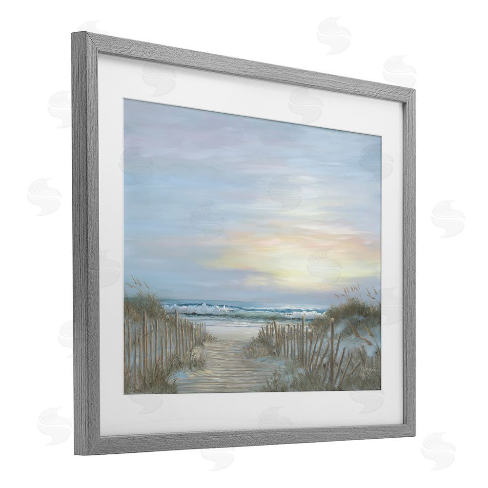 Georgia Janisse Serenity Path Sunset Gray Framed Print Under Glass Wall Art