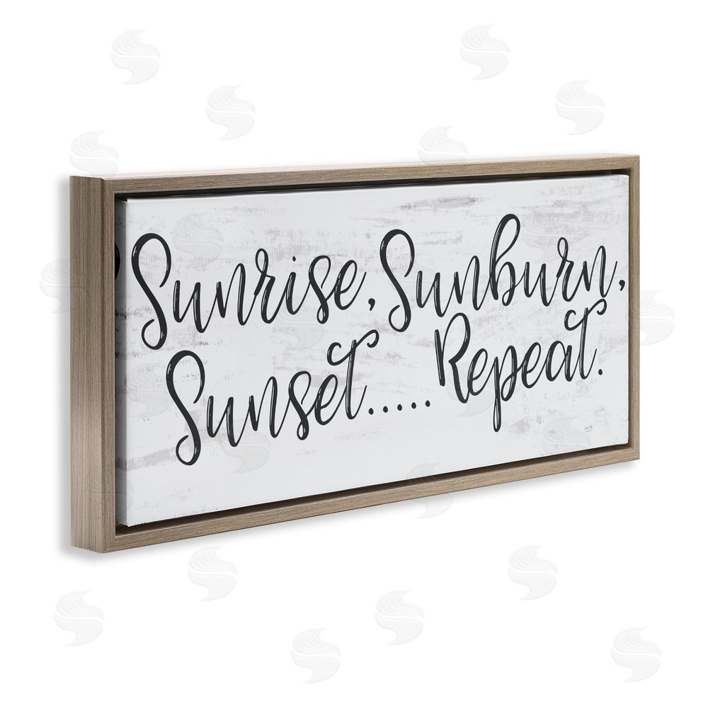Lux + Me Designs Sunrise Sunburn Sunset Repeat Brown Floating Frame Canvas Wall Art Print