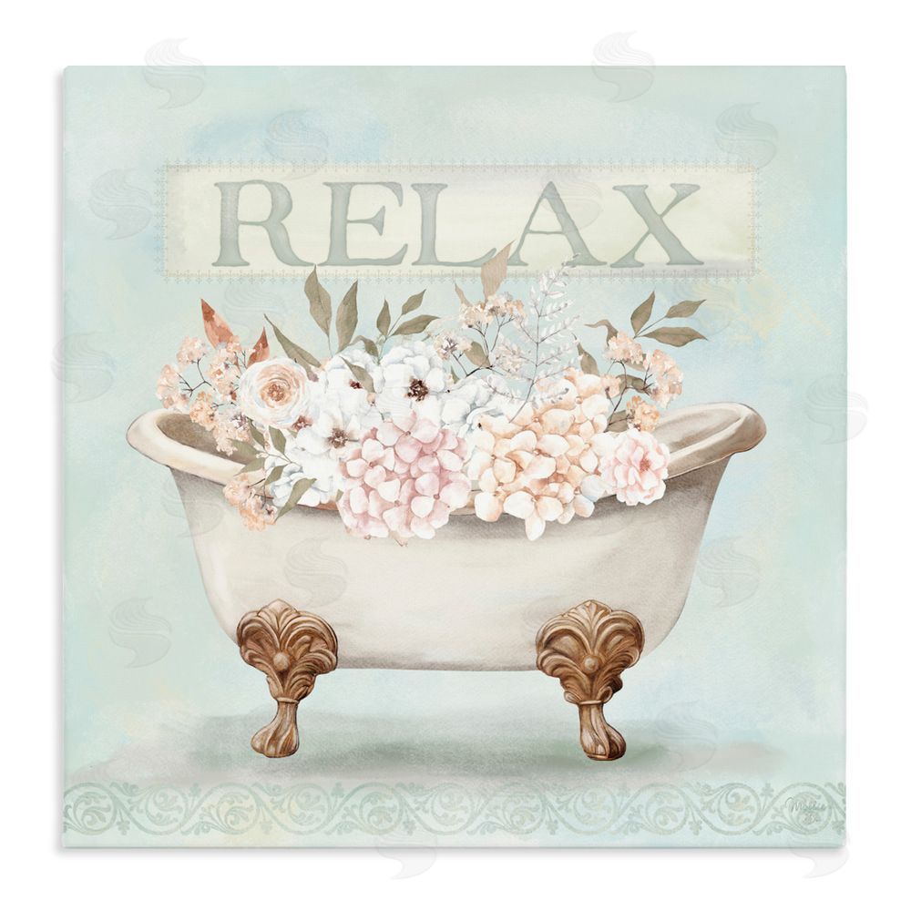 Mollie B. Relax Floral Tub Stretched Canvas Wall Art Print