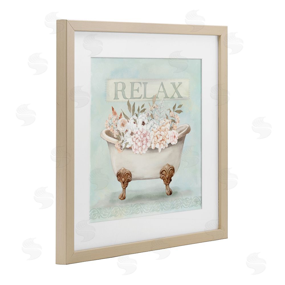Mollie B. Relax Floral Tub Birch Framed Print Under Glass Wall Art