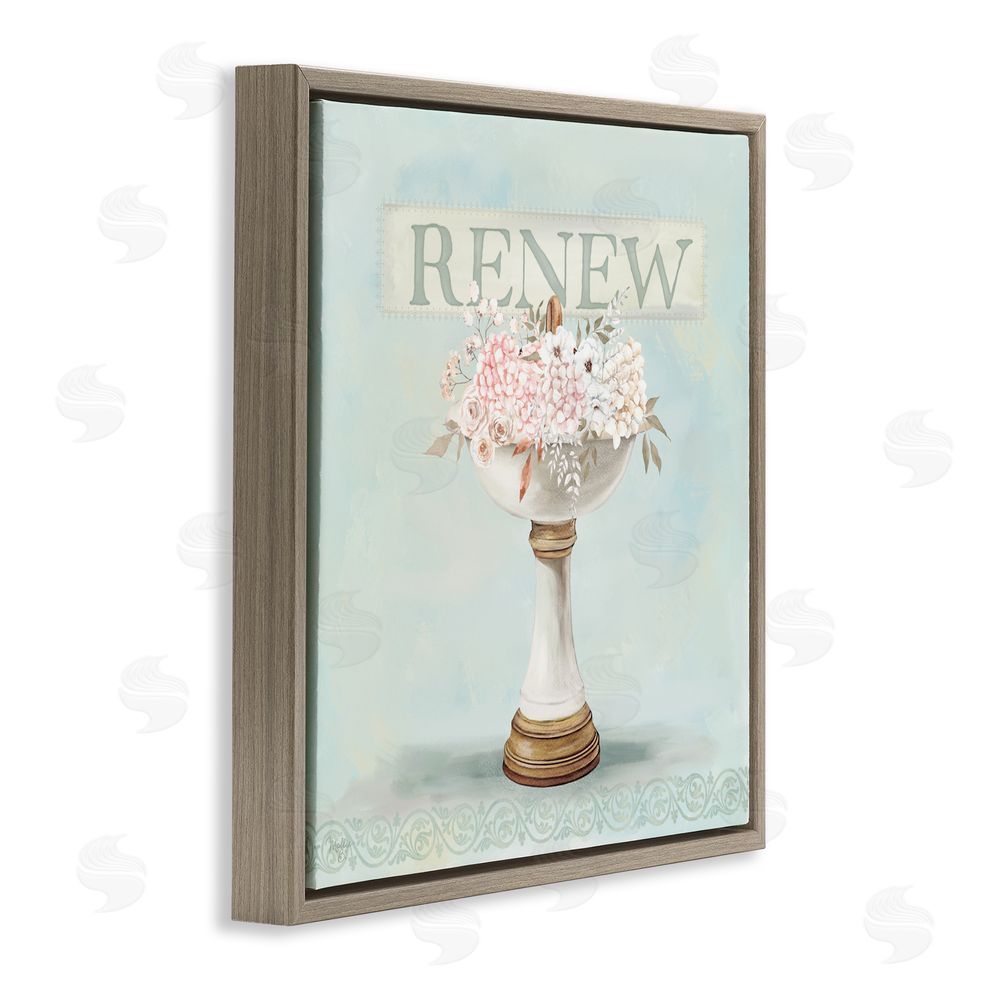 Mollie B. Renew Floral Sink Brown Floating Frame Canvas Wall Art Print
