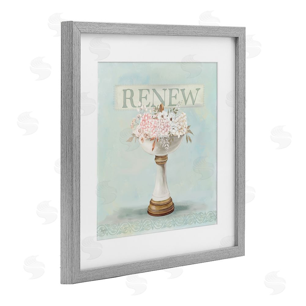 Mollie B. Renew Floral Sink Gray Framed Print Under Glass Wall Art