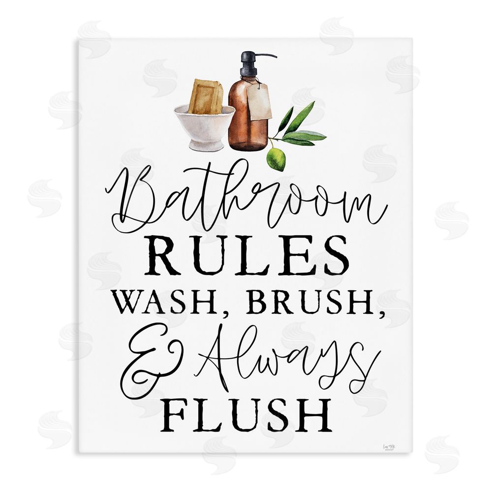 Lux + Me Designs Wash Brush & Always Flush Stretched Canvas Wall Art Print