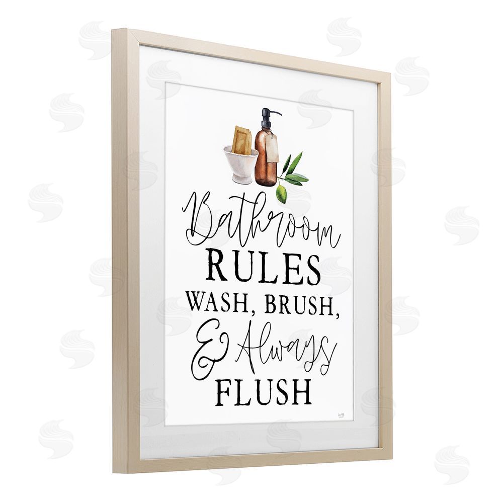 Lux + Me Designs Wash Brush & Always Flush Birch Framed Print Under Glass Wall Art