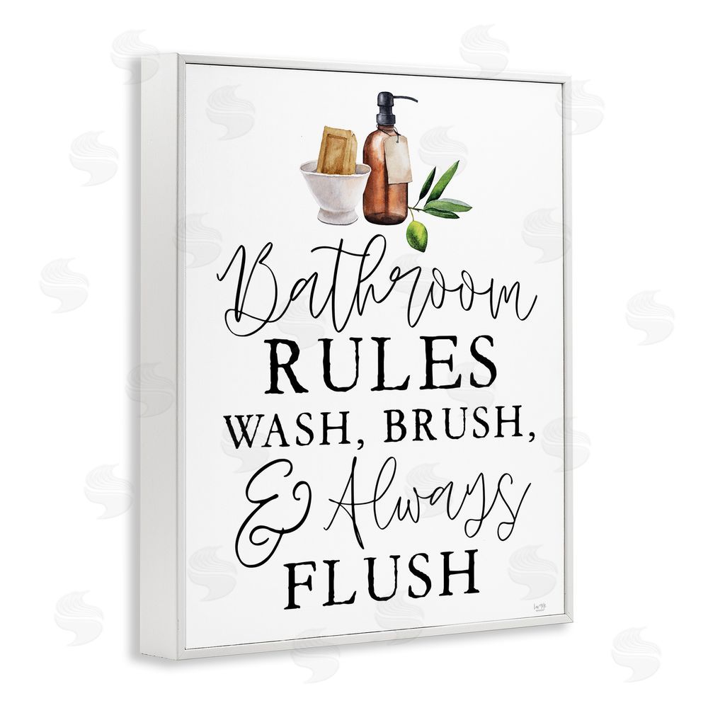 Lux + Me Designs Wash Brush & Always Flush White Framed Giclee Wall Art Print