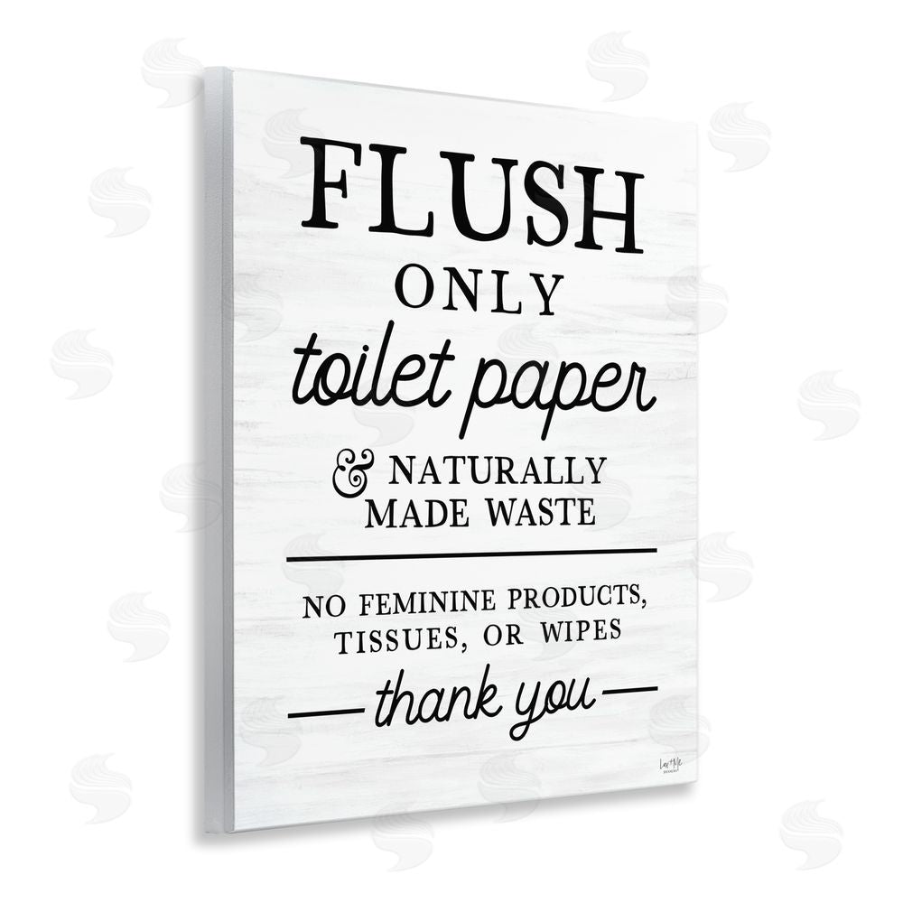 Lux + Me Designs Flush Only Toilet Paper Rules Wall Plaque Art Print