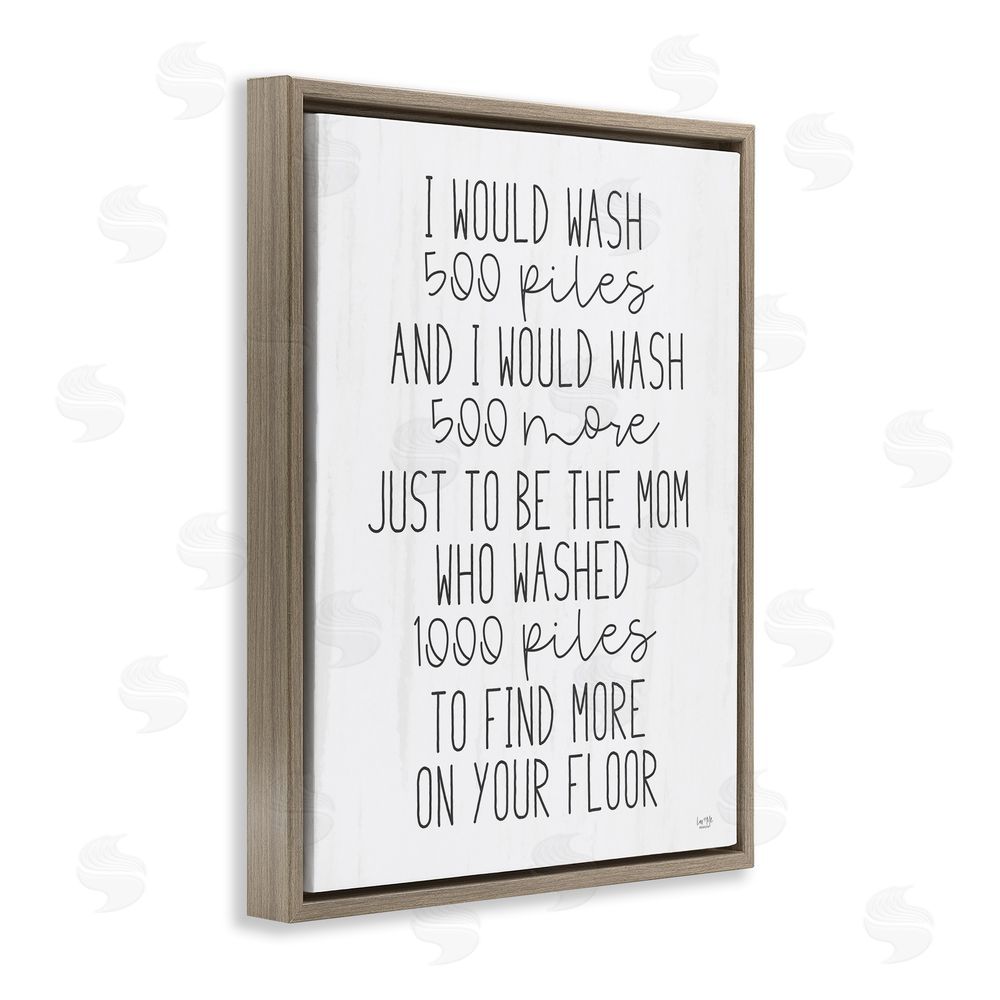 Lux + Me Designs Would Wash 500 Piles Brown Floating Frame Canvas Wall Art Print