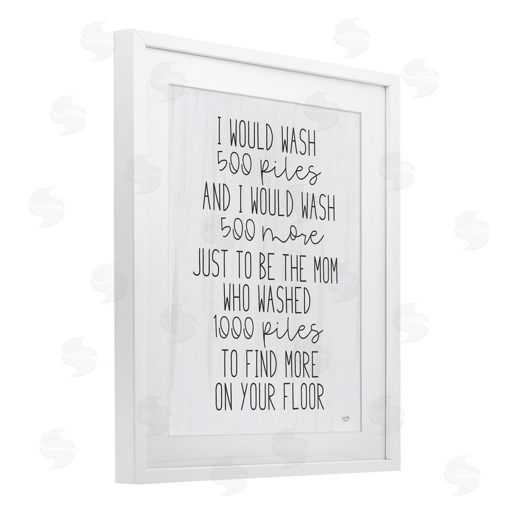 Lux + Me Designs Would Wash 500 Piles White Framed Print Under Glass Wall Art