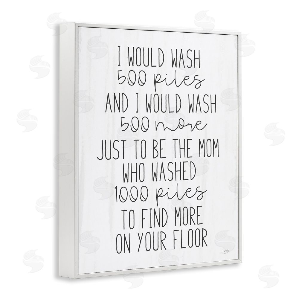 Lux + Me Designs Would Wash 500 Piles White Framed Giclee Wall Art Print