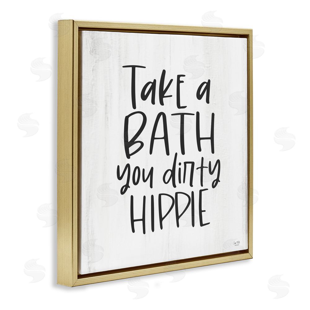 Lux + Me Designs Take A Bath Dirty Hippie Gold Floating Frame Canvas Wall Art Print