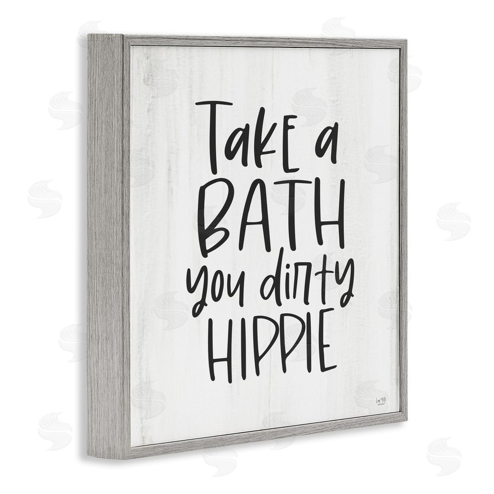 Lux + Me Designs Take A Bath Dirty Hippie Gray Framed Giclee Wall Art Print