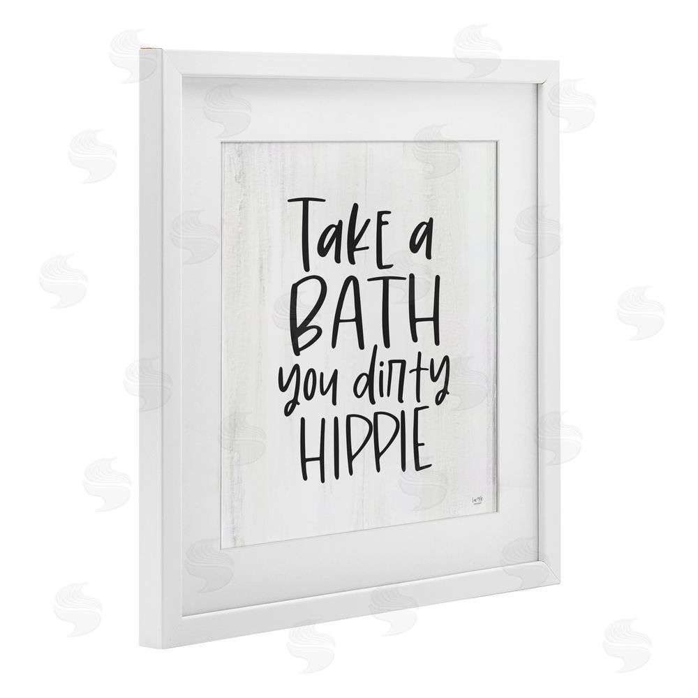 Lux + Me Designs Take A Bath Dirty Hippie White Framed Print Under Glass Wall Art
