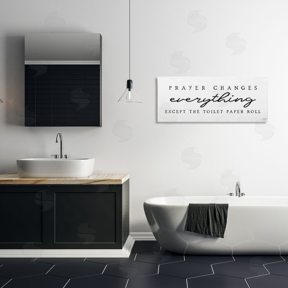 Lux + Me Designs Funny Prayer Changes Everything Canvas Wall Art Print in Room