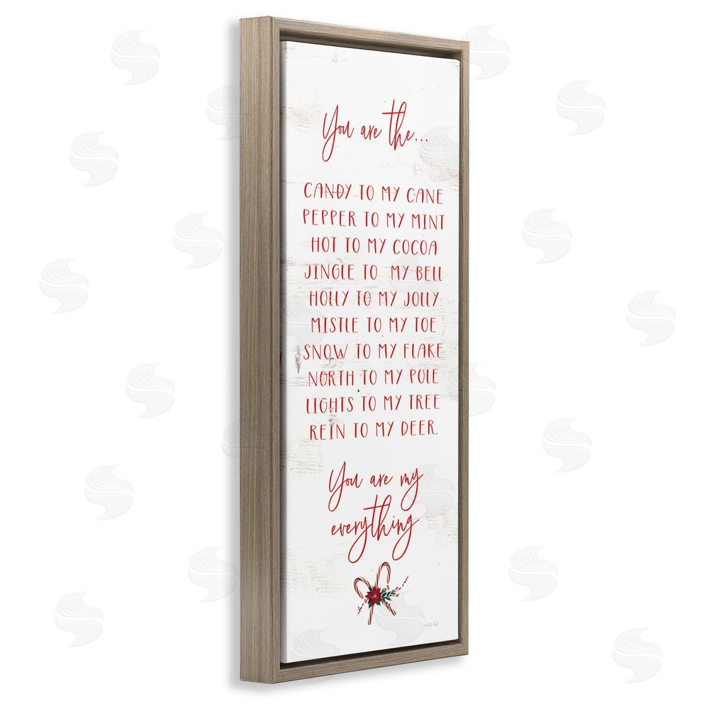 Cindy Jacobs My Everything Holiday Romance Brown Floating Frame Canvas Wall Art Print