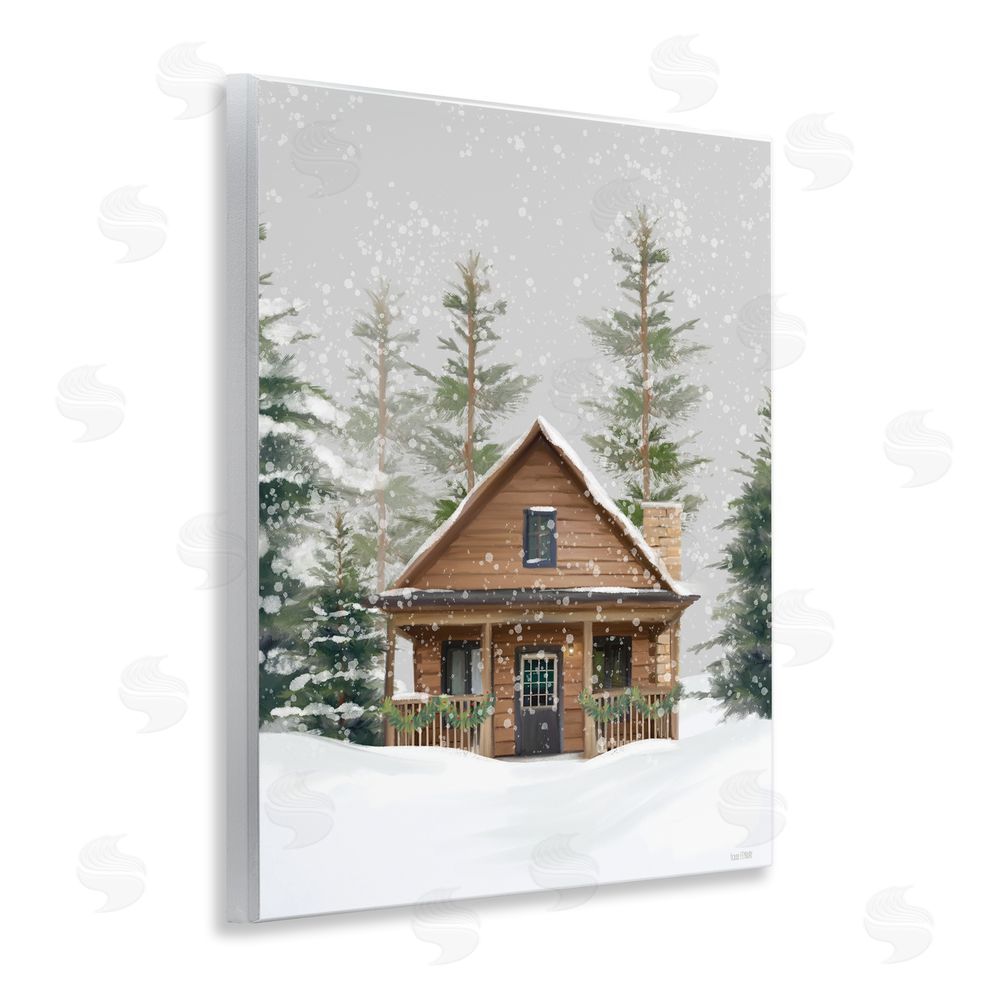 House Fenway Cozy Snowy Forest Cabin Wall Plaque Art Print