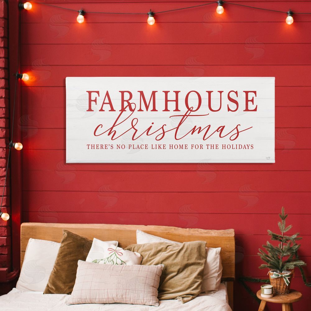 Lux + Me Designs Farmhouse Christmas No Place Like Home Printed Wall Art in Room