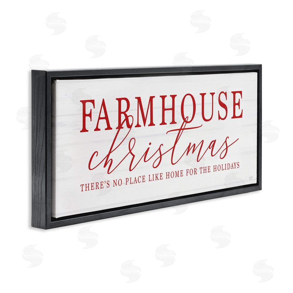 Lux + Me Designs Farmhouse Christmas No Place Like Home Black Floating Frame Canvas Wall Art Print